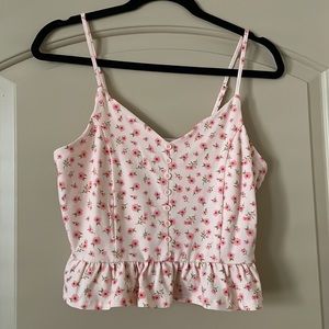 Pink cropped tank top